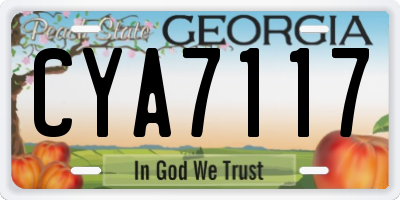 GA license plate CYA7117