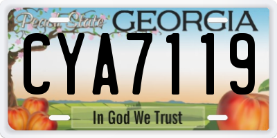 GA license plate CYA7119