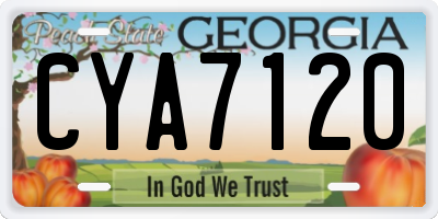 GA license plate CYA7120