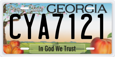 GA license plate CYA7121