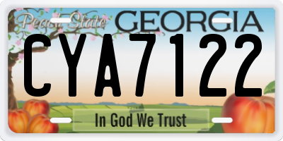 GA license plate CYA7122