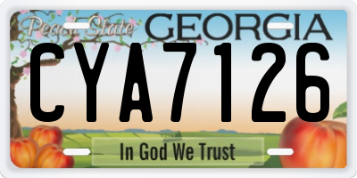 GA license plate CYA7126