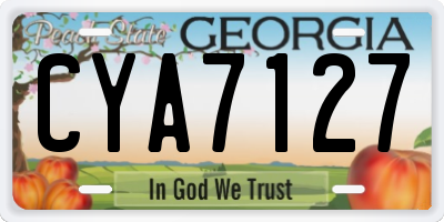 GA license plate CYA7127