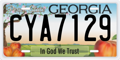 GA license plate CYA7129