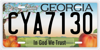 GA license plate CYA7130