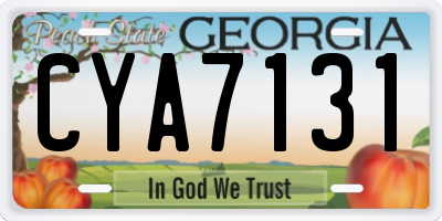 GA license plate CYA7131