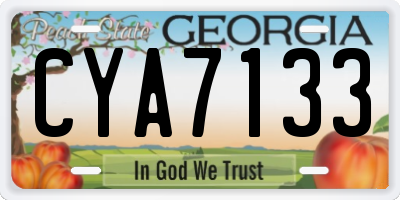 GA license plate CYA7133
