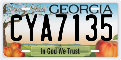 GA license plate CYA7135