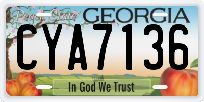 GA license plate CYA7136