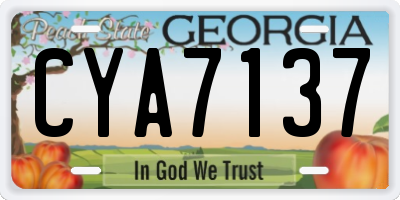 GA license plate CYA7137