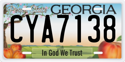 GA license plate CYA7138