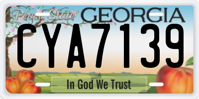 GA license plate CYA7139