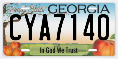 GA license plate CYA7140