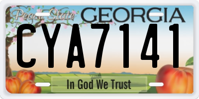 GA license plate CYA7141