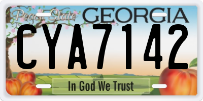 GA license plate CYA7142