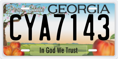 GA license plate CYA7143