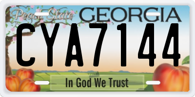 GA license plate CYA7144