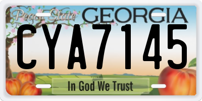 GA license plate CYA7145