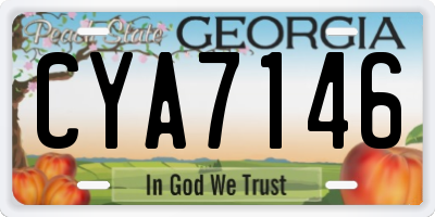 GA license plate CYA7146