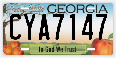 GA license plate CYA7147