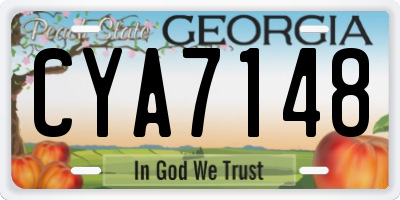 GA license plate CYA7148
