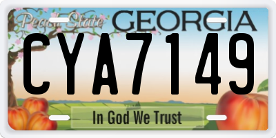 GA license plate CYA7149