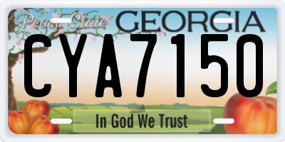 GA license plate CYA7150