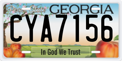 GA license plate CYA7156