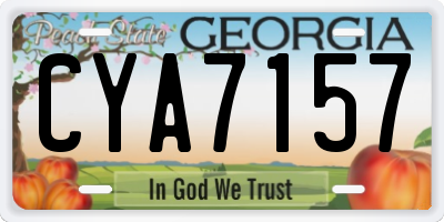 GA license plate CYA7157