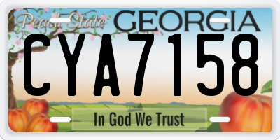 GA license plate CYA7158