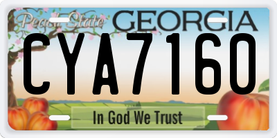 GA license plate CYA7160