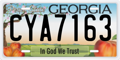 GA license plate CYA7163