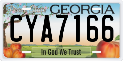 GA license plate CYA7166