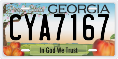 GA license plate CYA7167