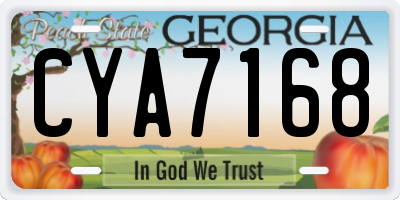 GA license plate CYA7168