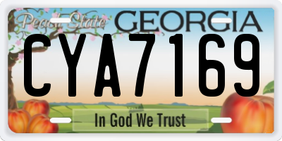 GA license plate CYA7169