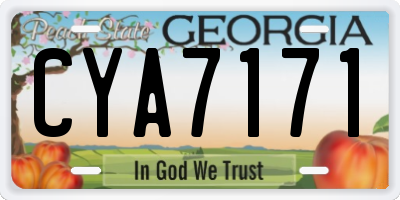 GA license plate CYA7171