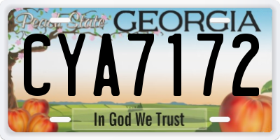 GA license plate CYA7172