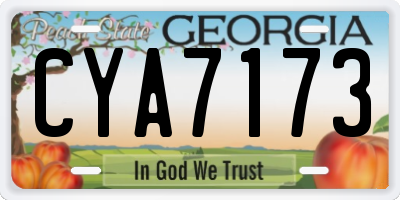 GA license plate CYA7173