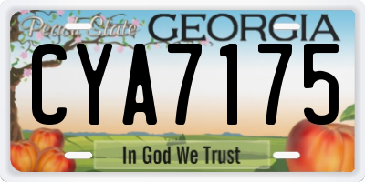 GA license plate CYA7175