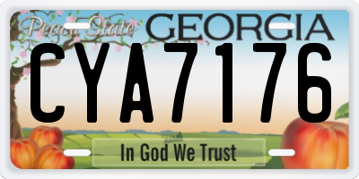 GA license plate CYA7176