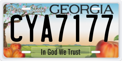 GA license plate CYA7177