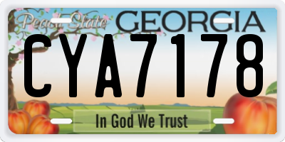 GA license plate CYA7178