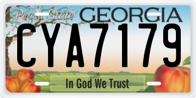 GA license plate CYA7179