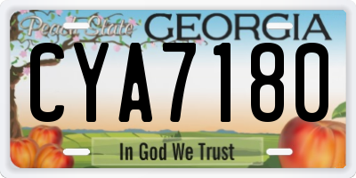GA license plate CYA7180
