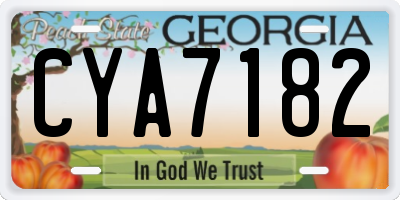 GA license plate CYA7182