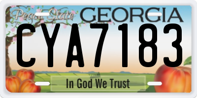 GA license plate CYA7183