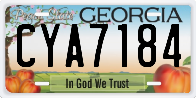 GA license plate CYA7184