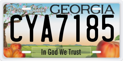 GA license plate CYA7185