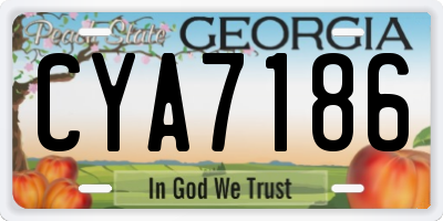 GA license plate CYA7186